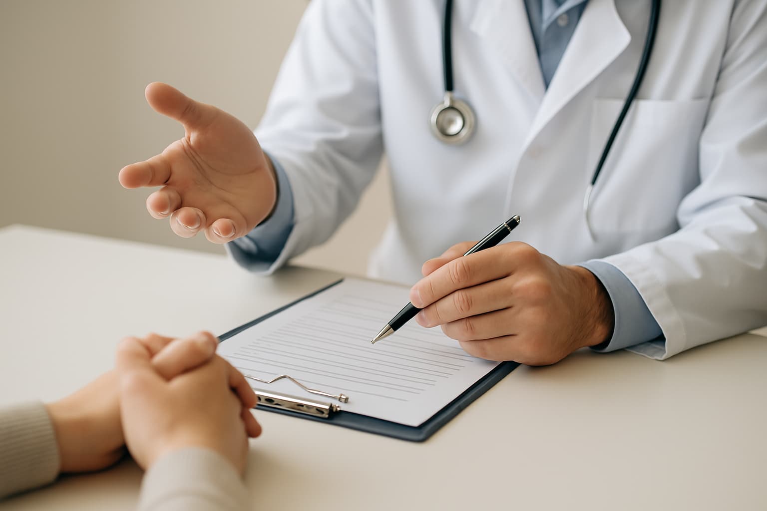 Doctor with patient